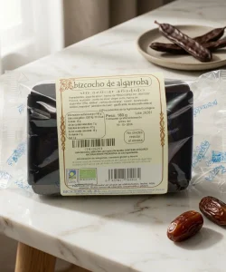 bizcocho de algarroba sin azúcar añadido ecológico envasado