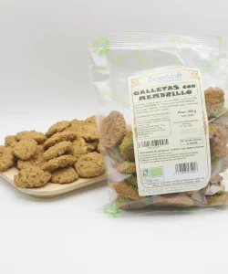 galletas con membrillo ecológicas en bolsa y varias en un plato