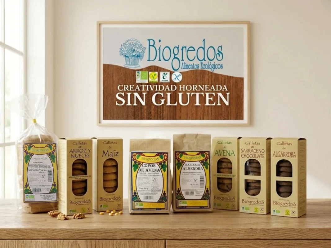 varios productos sin gluten ecológicos de Biogredos 